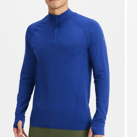 Fabletics The Training Day Quarter Zip Long Sleeve Men’s SZ Small Blue Athletic - Picture 1 of 8